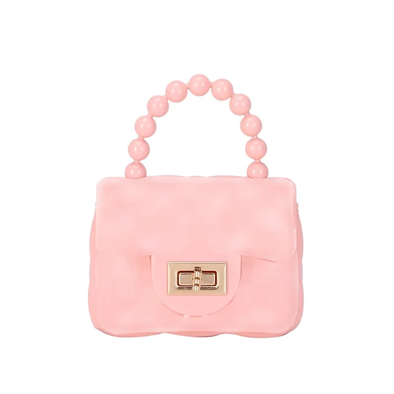 

2021 Trending Acrylic Cute Mini Crossbody Woman Hand Bag With Pearl Beach Jelly Bag