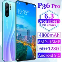 

P36 Pro 6.3" Drop Screen 6G 128G 8 16MP Face Fingerprint Recognition Smartphone mobile phone cel phone