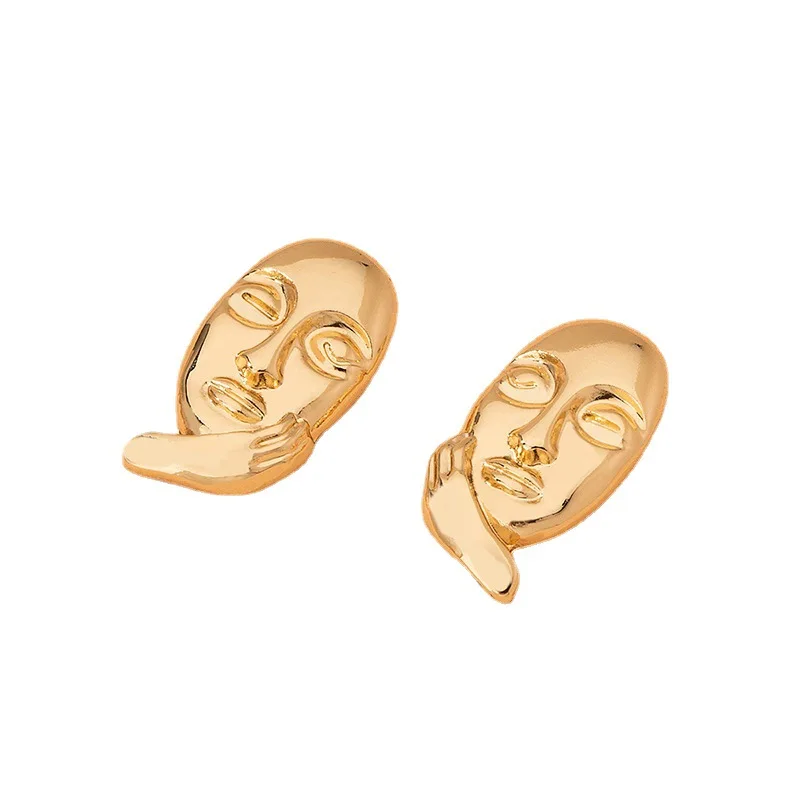 

Fashion Abstract Face Earrings For Women Jewelry Statement Face Stud Earrings