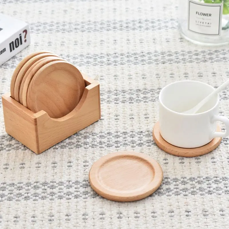 

Best Premium quality Wooden Coaster/round wooden coaster/real wood coaster, Natural color