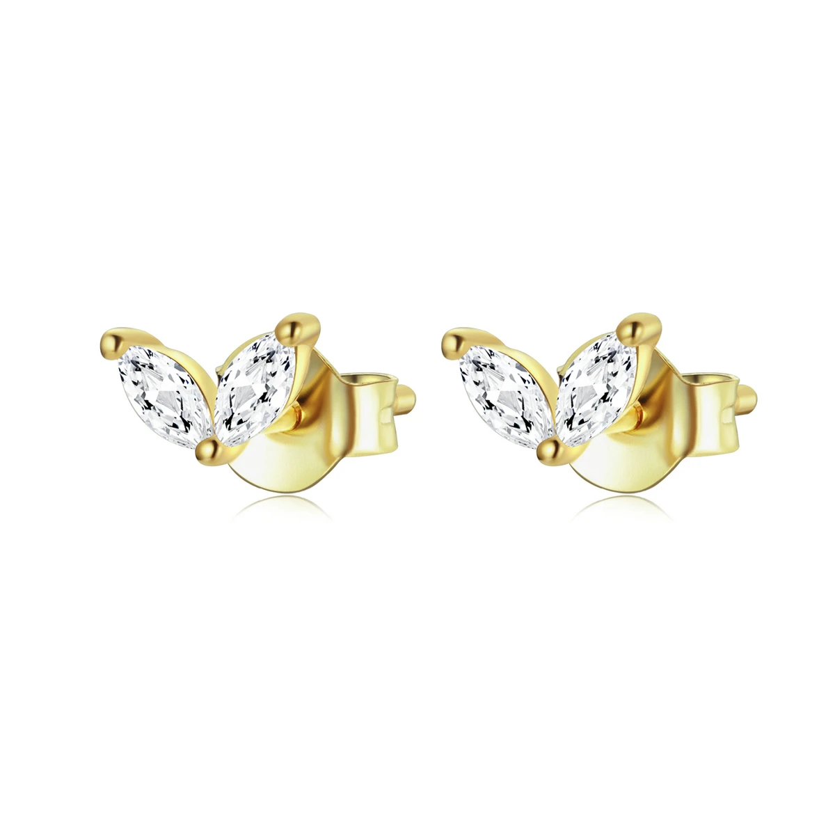 

SCE1240 2021 Trendy design gold plated 925 sterling silver cubic zirconia butterfly stud earrings