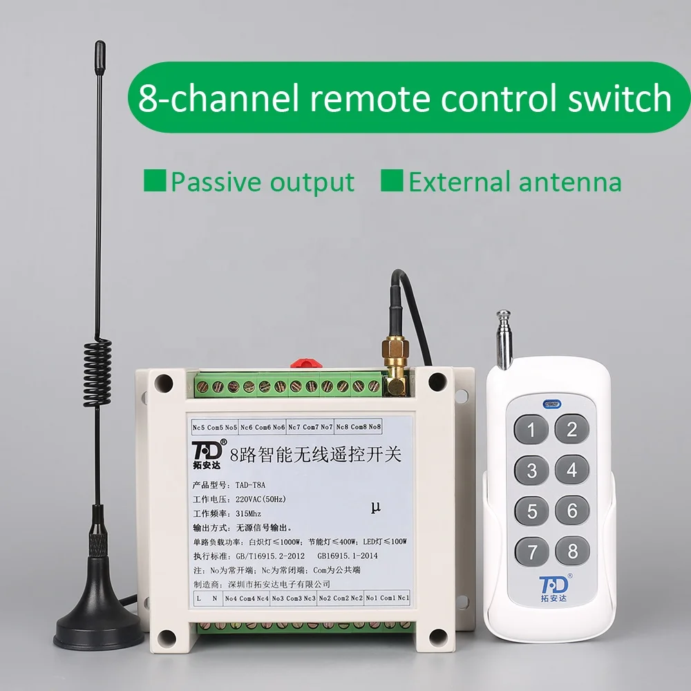 

Manufactory DC12V RF wireless remote control switch 315MHz wireless remote rf control 8-channel relay module rf remote control