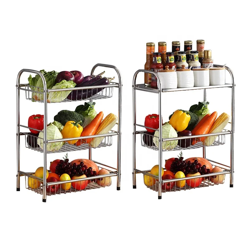 

Silver Stainless Steel Material Multi-layer Vegetable And Fruit Rack