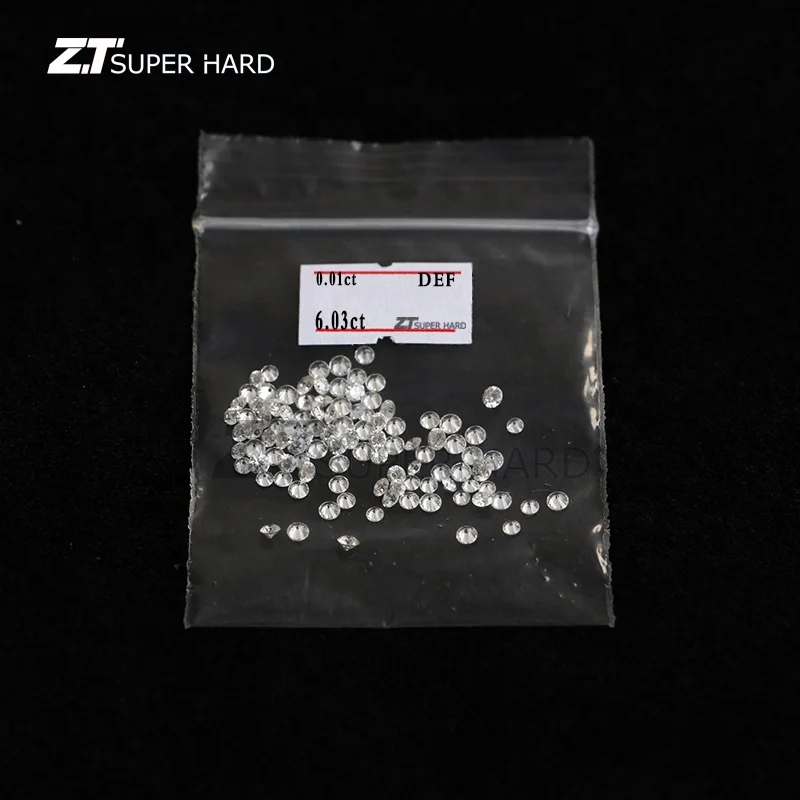 

Wholesale 1.4mm 1.5mm 1 point loose lab grown cvd diamonds 1.3mm 0.01 carat round diamond price, Def ghi jk