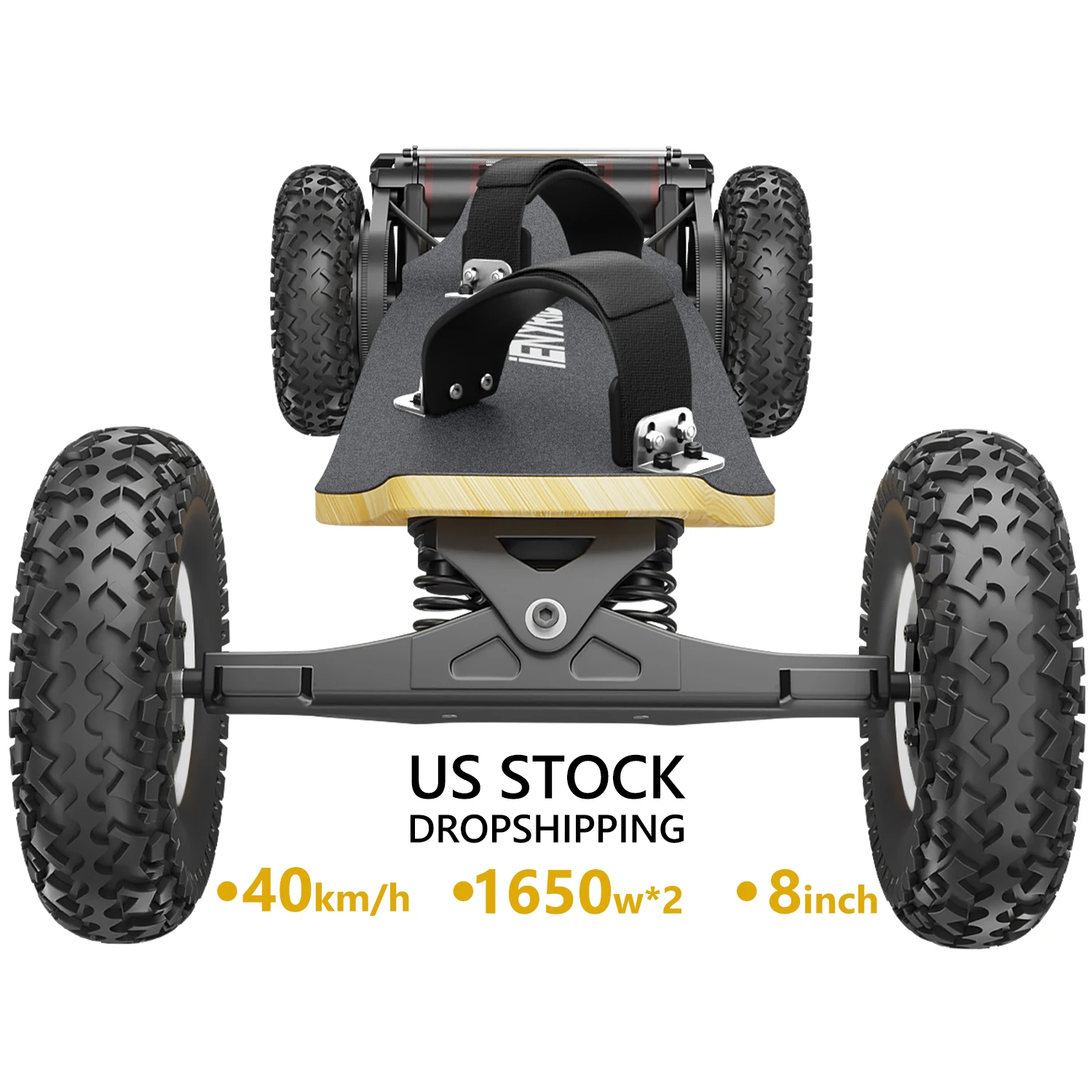 

Terrain off Road Skateboard Dual Motor Each 1650W*2 Max Load 180kg Electric Skateboard with Remote Consetrol USA warehouse