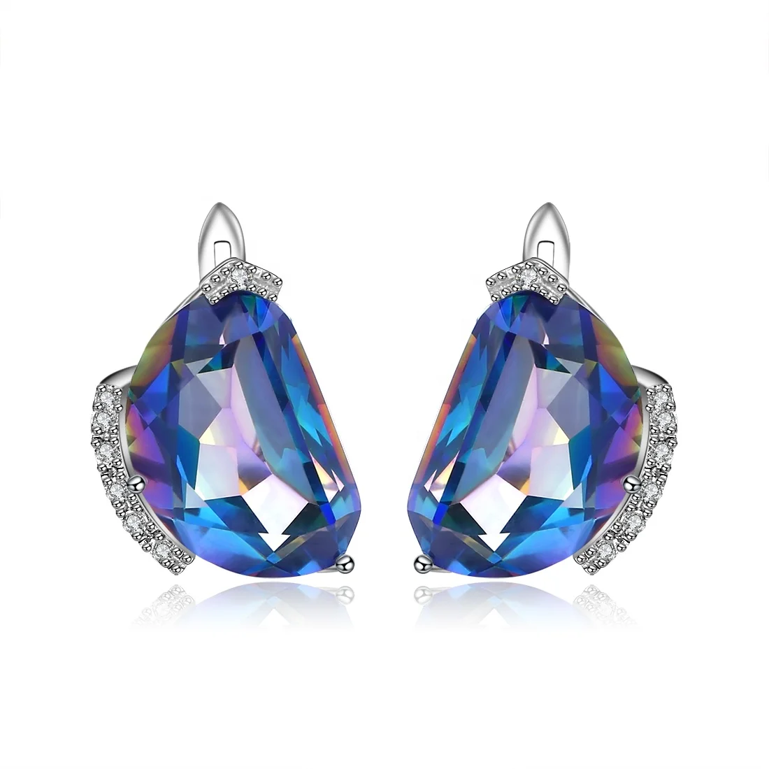

Abiding Classic Natural Mystic Quartz Earrings 925 Sterling Silver Drop Earrings For Women Engagement Fine Jewelry