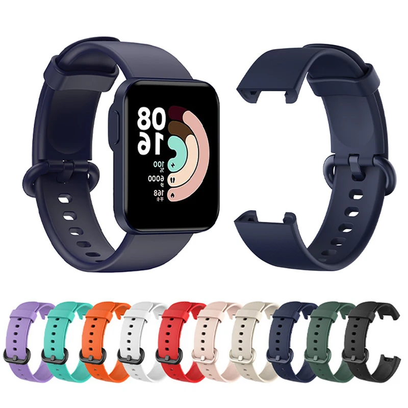 

2021 Rubber mi watch lite band silicone strap mi watch lite wristband for xiaomi mi watch lite strap global version, Army,orange,red,black,blue,white,cyan,purple,louts,khaki