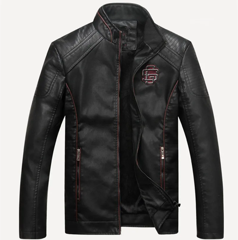 

2021 New Autumn And Winter Style Windproof PU Faux Leather Motorcycle Jacket For Men