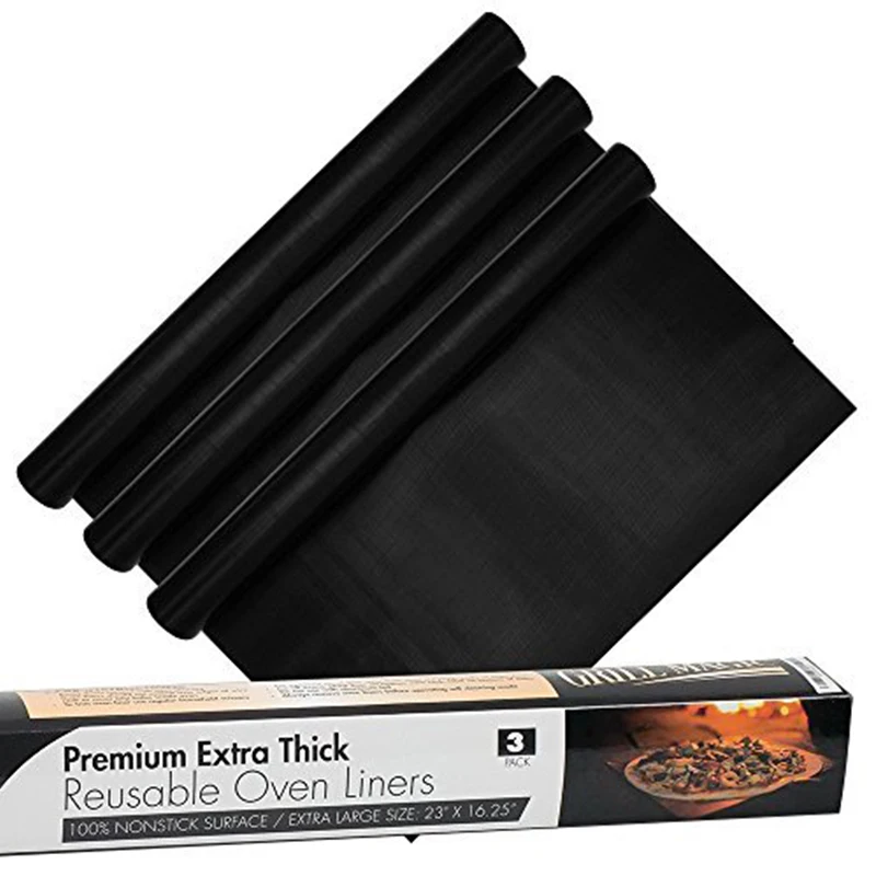 

Customized Sizes Black PTFE Reusable Oven Baking Sheets NonStick Dutch Oven Liners Mats, Any colors, like black, brown, copper, silver