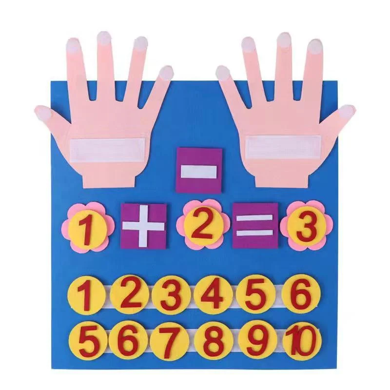 

DIY Educational Kindergarten Intellectual Math Arithmetic Teaching Aids Fingers Number Counting Felt Learning Toy