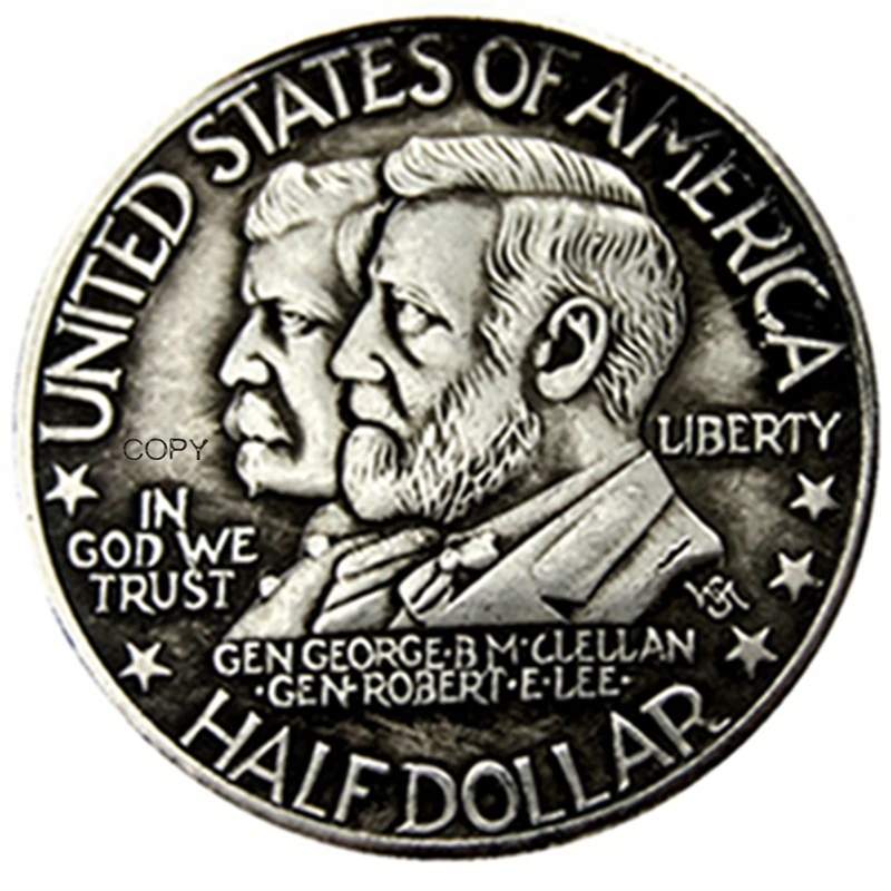 

1937 Antietam Half Dollar Commemorative Silver Plated Reproduction Decorative Coins