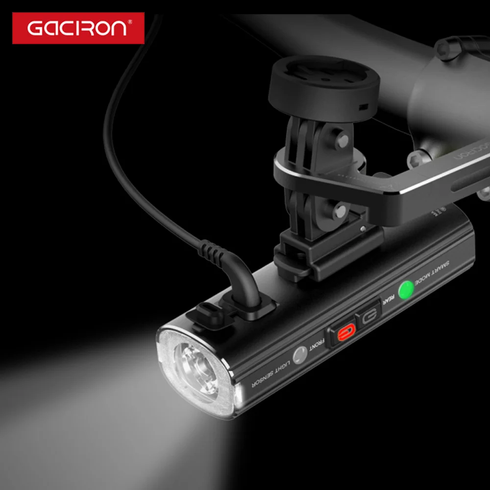 

Gaciron new bike light 4000mAh front tail bicycle lights usb led rechargeable set