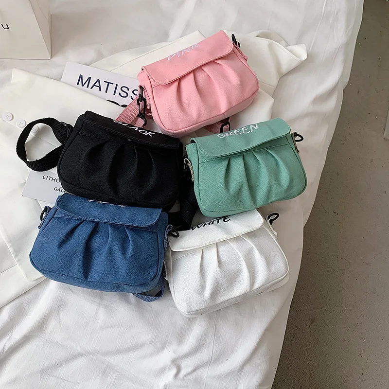 

2021 summer new Japan style Canvas bag for women lovely single shoulder bag satchel Crossbody Bag, 5 colors