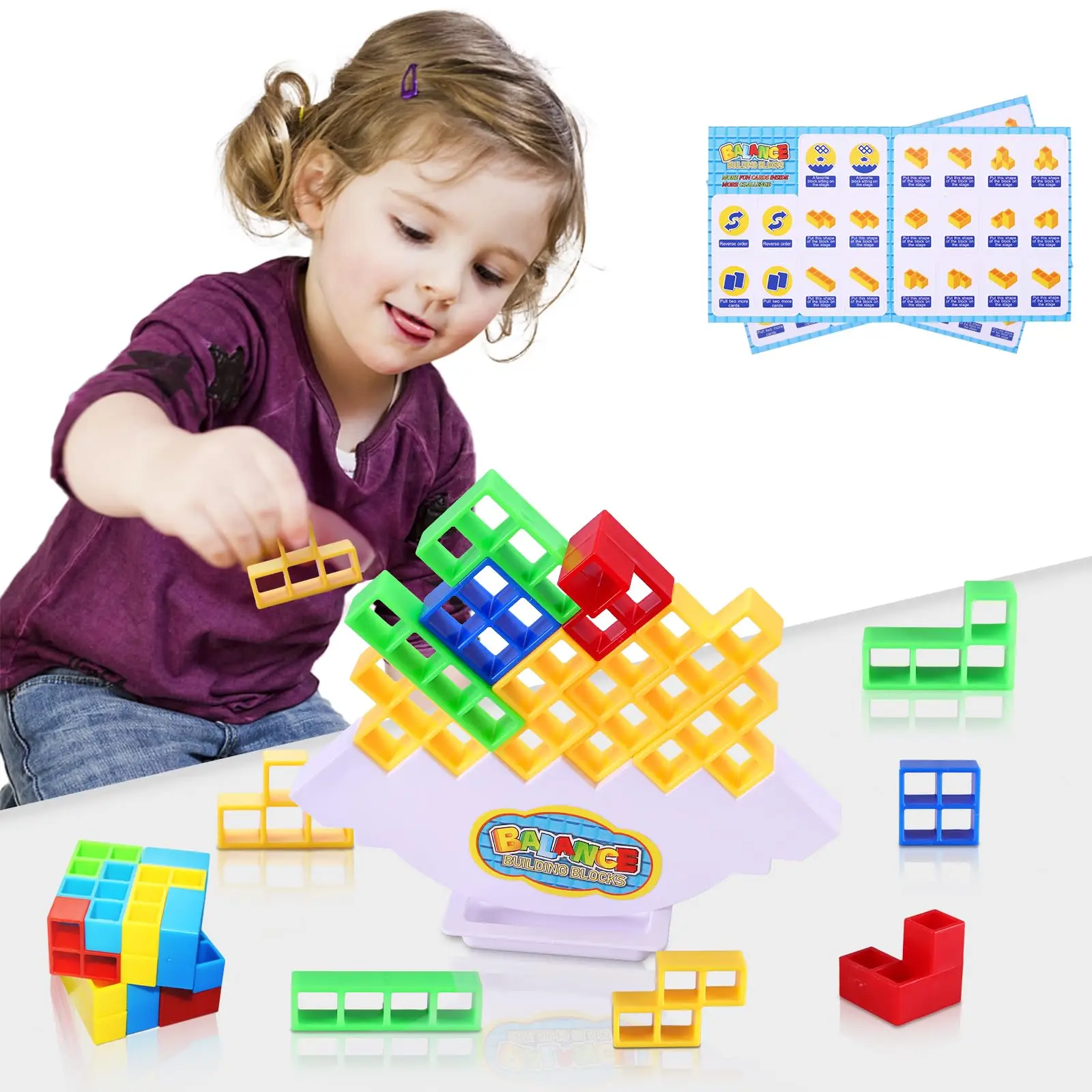 

48PCS Great Building Toys Gift Balance Game Tower Enhanced Kit balance Building Stacking Blocks Game for Party Indoor Outdoor