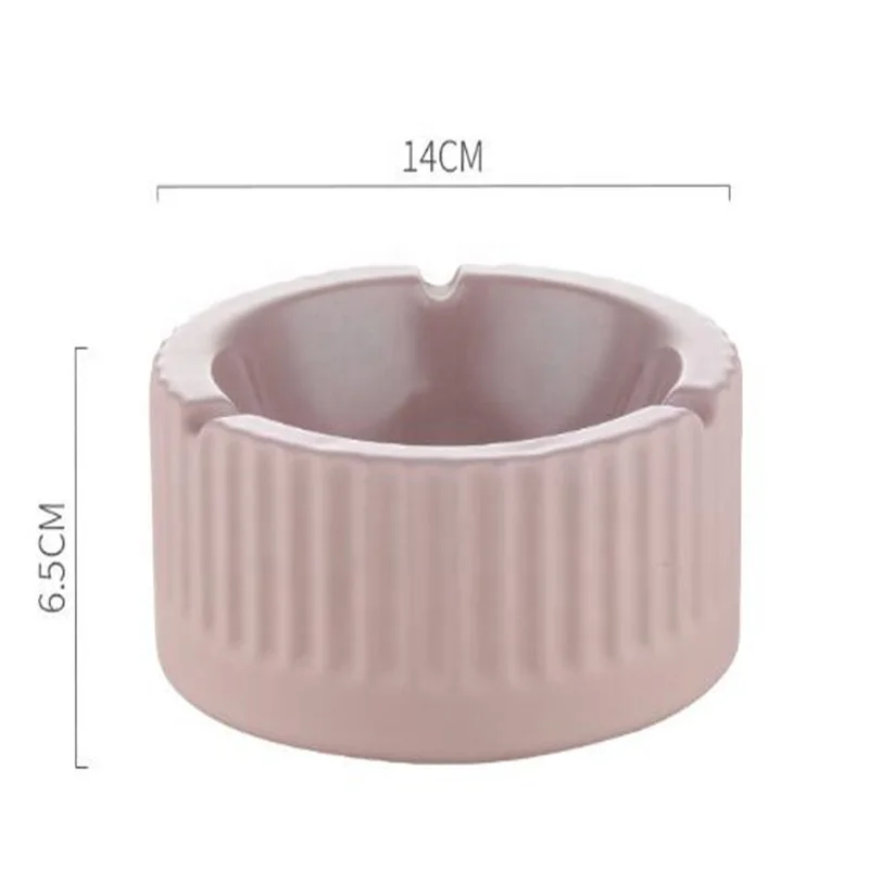 

Ceramic Large Capacity Design Simple Washable Steady Ashtray Convenient Washable Smooth Ashtray, Pink/blue/gray