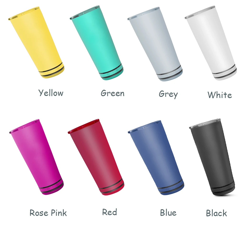 

Best Company Promotion gift Portable Insulation Music Cup BT5.0 Food Grade 304 Stainless Steel Wireless Speaker Tumbler with Lid, Black, white,blue, green, red, pink, yellow,grey