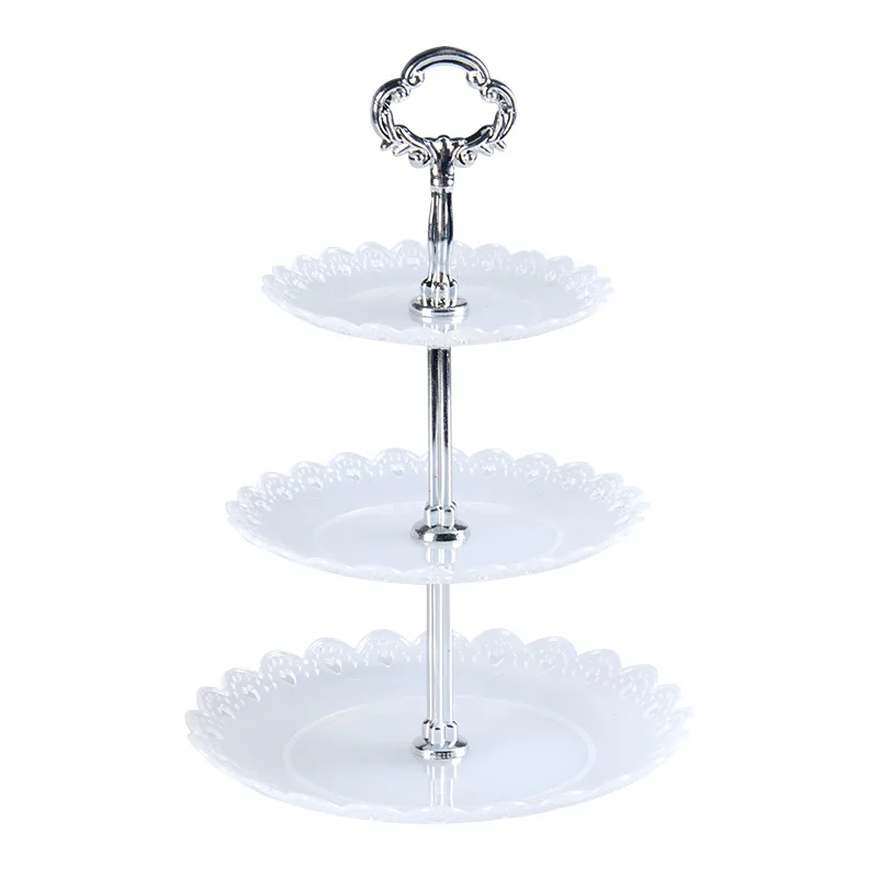 

Three-layer Pastry Dessert Rack Cake Display Stand Wedding Birthday Party Cupcake Stand, White,black