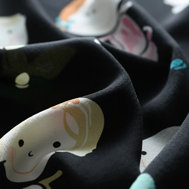 
100% Pure Natural Digital Printed Satin Silk Fabric Silk 