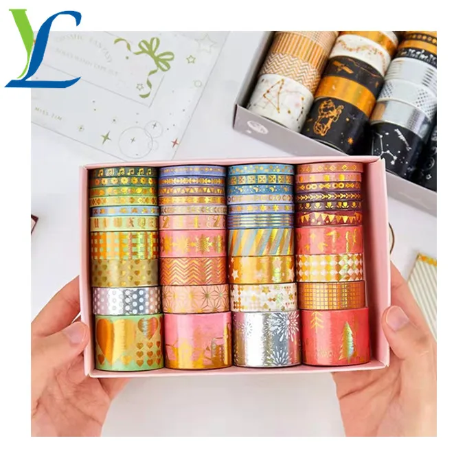 

Beautiful High-End Fashion Color Vintage Custom Print Exquisite Bronzing Washi Tape