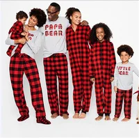 

Family Christmas Pajamas Clothes Set New Hot Sale Mum Dad Kid Baby Clothes Sleepwear Printing Plaid family matching clothing