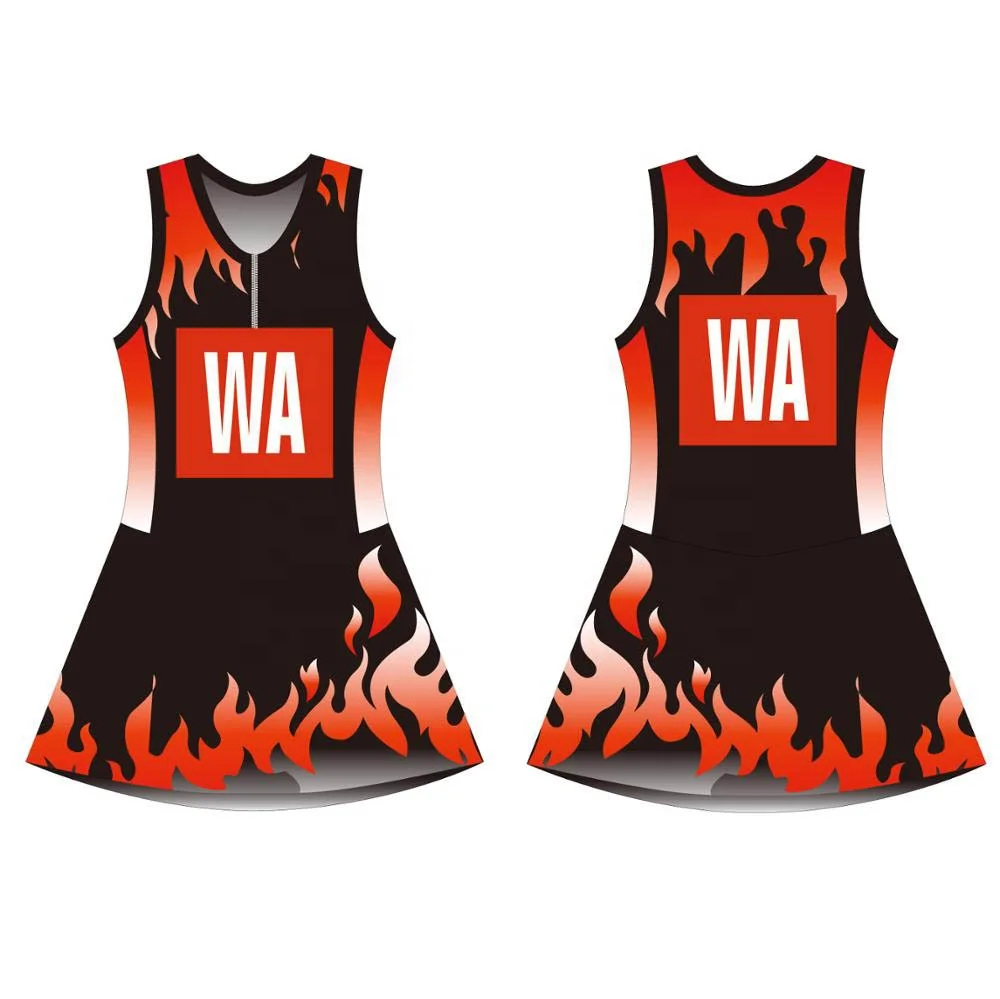 

Professional Sublimation Print Popular Girl Netball Tennis Dress Uniform, Pantone color