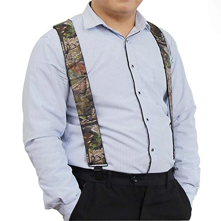 Camo Suspenders For Men Heavy Duty Work Suspenders X Back Camouflage