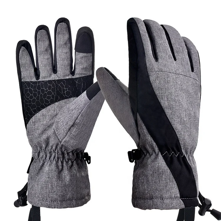 

New ski gloves thickened outdoor cold resistant smart touch gloves veneer warm gloves in winter, Black/grey/military green