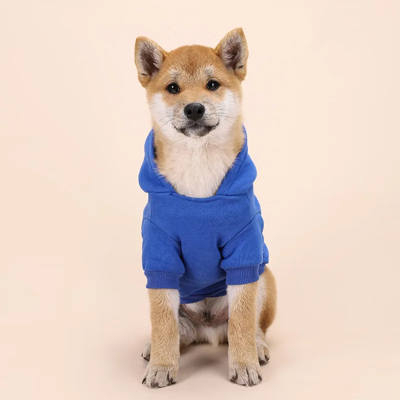 

New Spring/Autumn Cotton Casual Blank Small/Medium Dog Clothes Hoodie, Black/red/blue