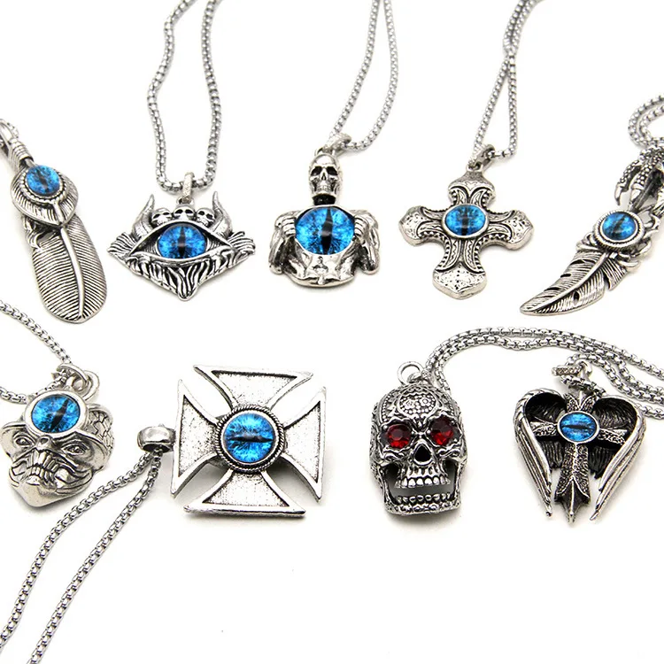 

2020 Explosive Jewelry Punk Style Titanium Steel Necklace Alloy Men's Hip Hop Accessories Stainless Steel Necklace