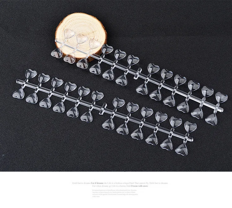 

Oval Heart Shape Cat's Eye 24 Tips False Nail Art Display Natural Clear Acrylic Nail Color Card Practice