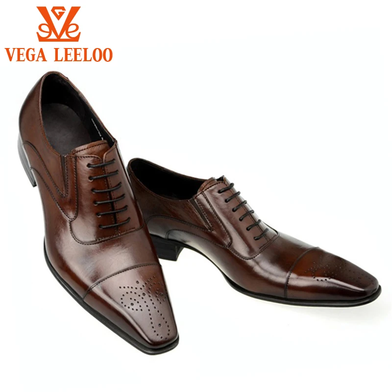 

Italian high quality business oxford shoes Square Toe Classic Men Formal Dress Shoes Elegant Gentleman Wedding Shoes, Brown & black