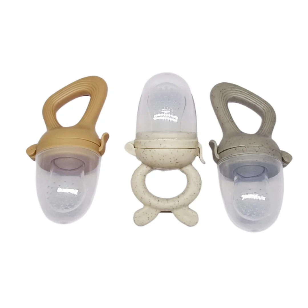 

Hot Sale Newborn Feeding BPA Free Smooth Silicone Portable Baby Fruit Pacifier Food Feeder Silicone Biting Feeder Fruit Pacifier