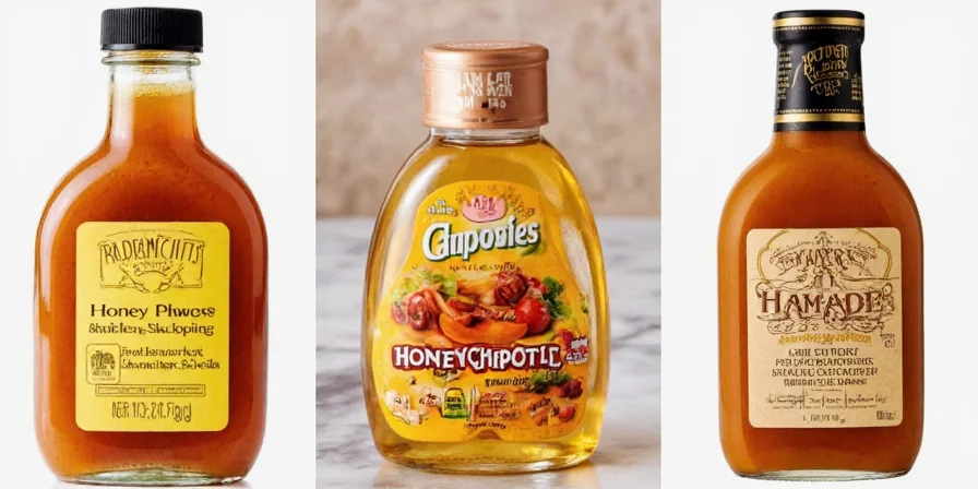 Bottle of homemade honey chipotle salad dressing