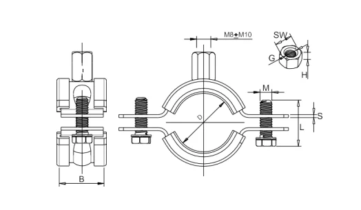 
Kingfix Rubber Pipe Clamp Ningbo Manufacture Clips Bolts and Nuts 