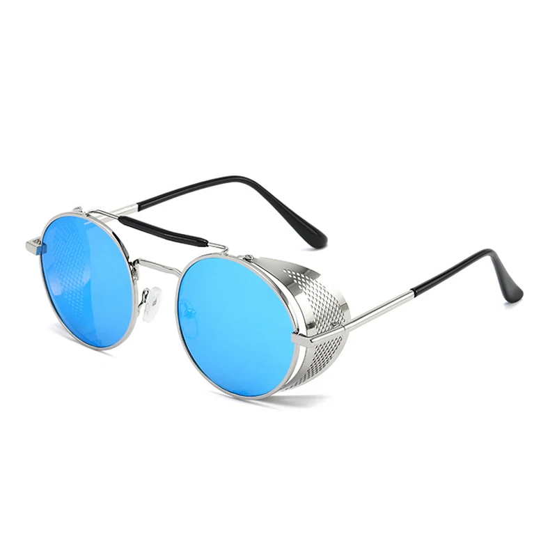 

new product 2020 popular steam punk luxury round shades private label steampunk sunglasses