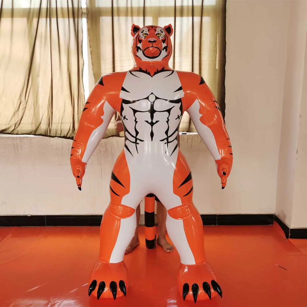 

BeiLe Customize high quality PVC inflatable tiger suit for role play, As picture or customized color