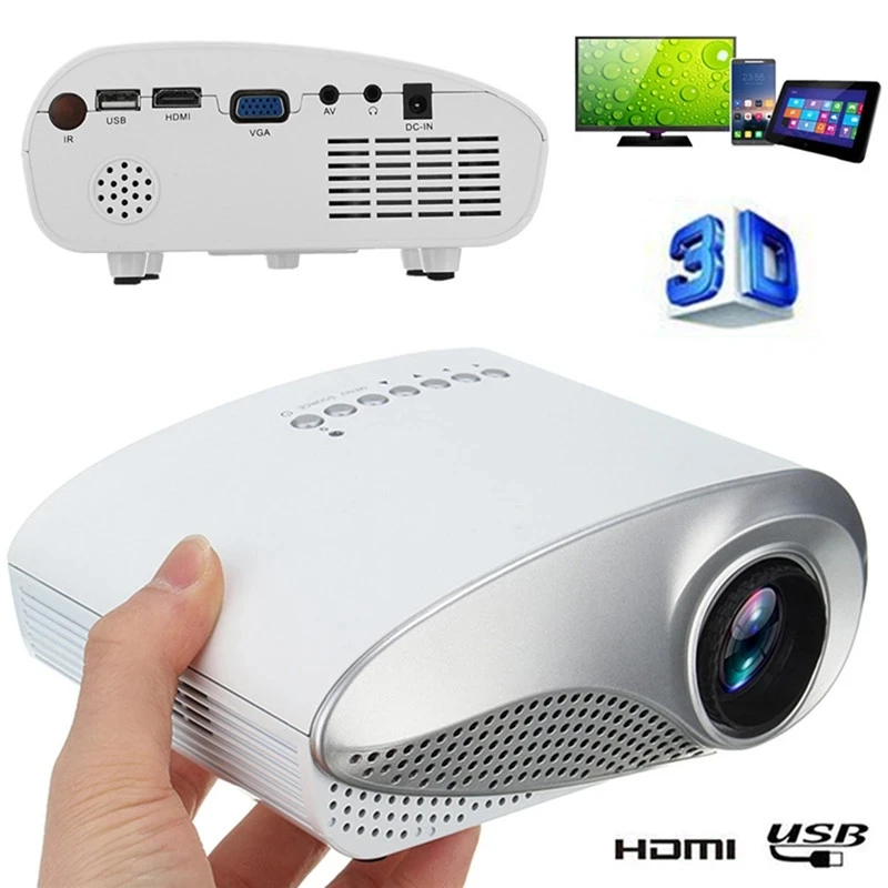 

1080P 3D Mini Home Theatre Portable Entertain Multimedia Projector for USB HDMI TV VGA HD LED Video LCD Hot New Arrival