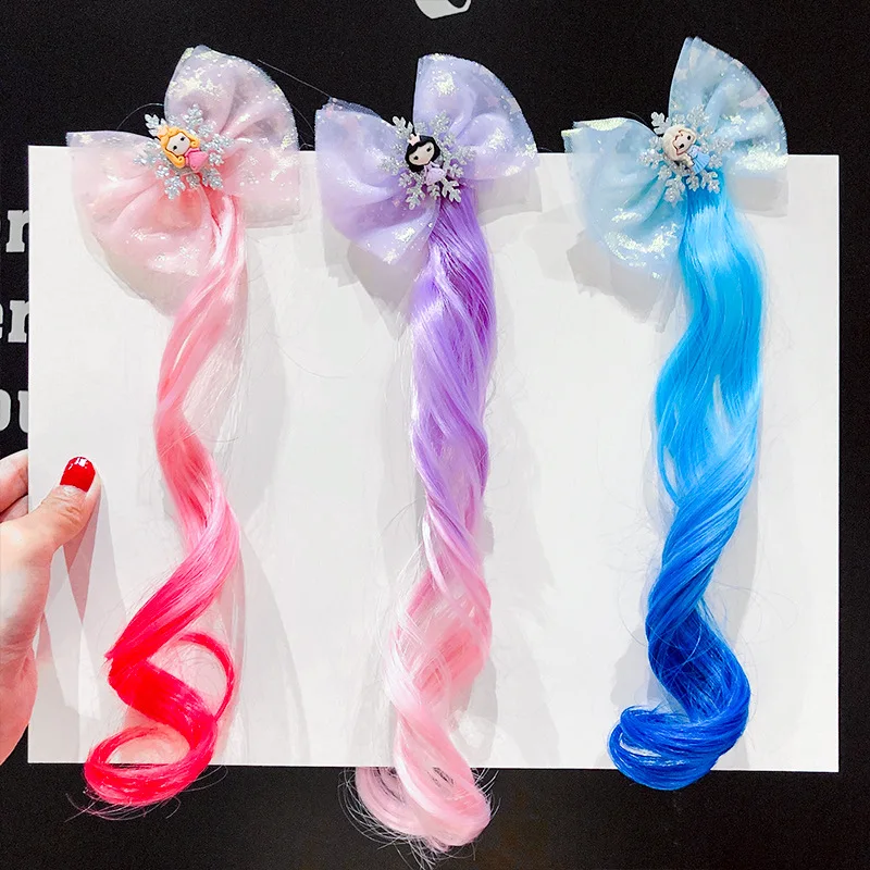 

Princess hairpin gradient wig children's gauze hairpin little girl hair accessories Bow hairpin holiday decoration