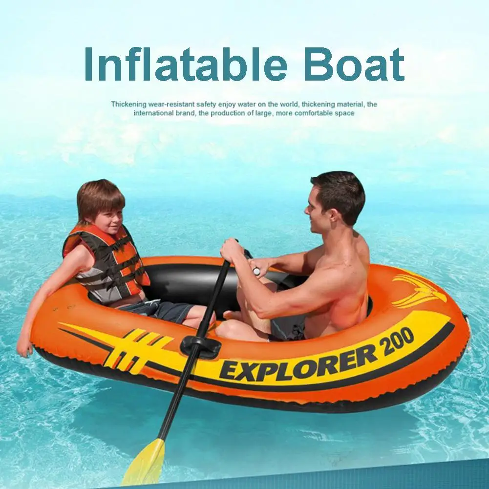 

2/3 Person PVC Inflatable Kayak Fishing Boat Thicken Inflatable Boat With 2 Paddles Manual Pump Set Drifting Diving Hovercraft