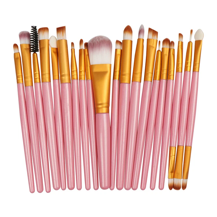 

2020 Eyebrow Highlighter Powder Eye Shadow Brush Cosmetics Professional 20pcs Makeup Brush set, As pictures