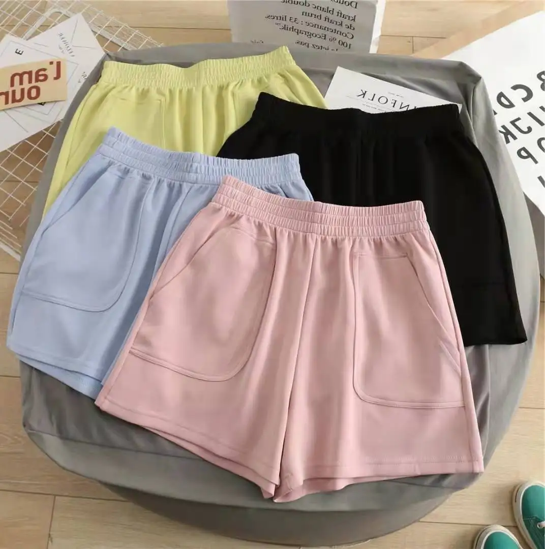 

New style summer high waist loose cotton sport shorts gym shorts for women
