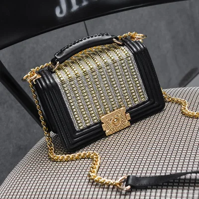 

Fashion tote luxury gold designers famous brands ladies purses and wholesale bags women luxury crossbody handbags, Black