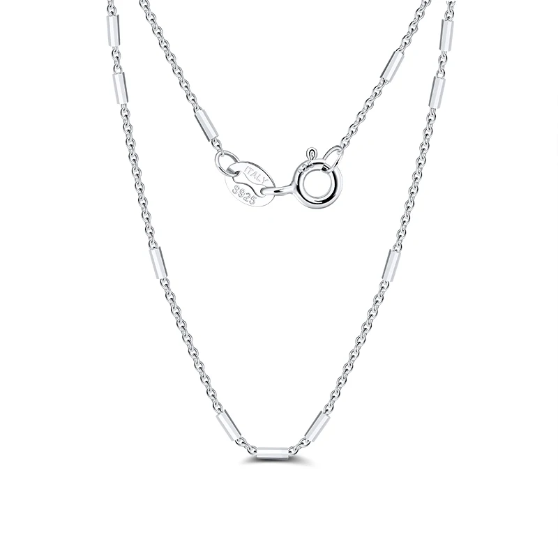 

RINNTIN SC28 Fashion Jewelry in Cheap Price Italian 925 Sterling Silver Bar Cable Chain Necklace Wholesale