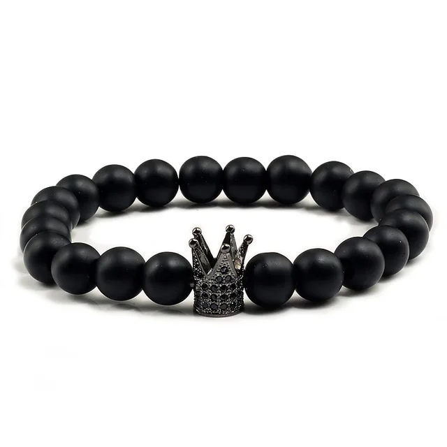 

Natural Black Volcanic Lava Stone Dumbbell Bracelet black Matte Beads Bracelets For Women Men Fitness Barbell Jewelry Pulseras
