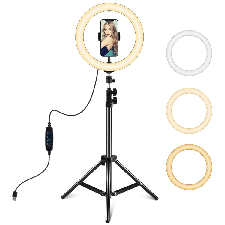 

Cost-effective Dropshipping PULUZ 10.2 inch 26cm LED Ring Light + 1.1m Tripod Mount Vlogging Video Light Live Broadcast Kits