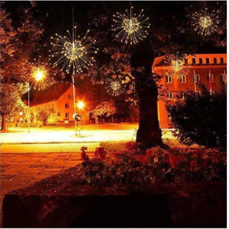 
Led Solar Powered 200Leds Waterproof Copper Wire Firework Light 