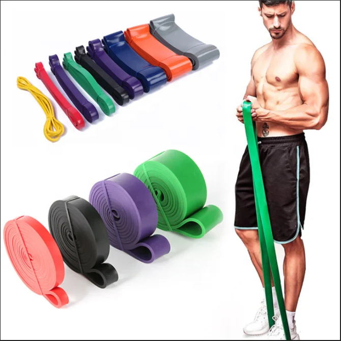 

Resistance Bands 5 Level Set Pull Up Assist Natural Thick Latex Long Loop