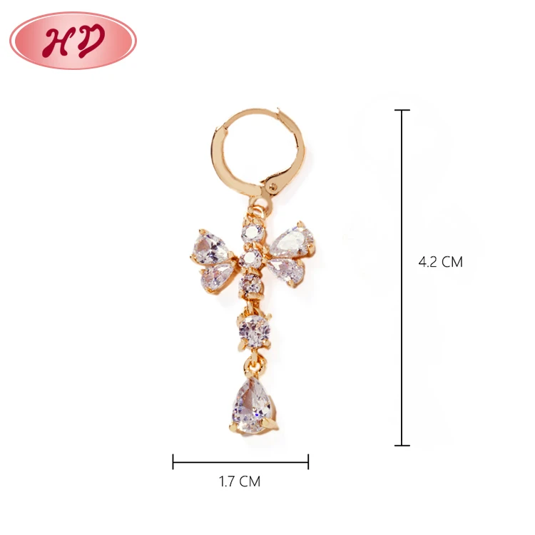 

New Trendy Elegant Clear Zirconia Earrings Drops For Women Girls