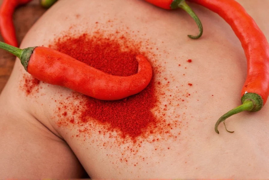 Scientific illustration showing capsaicin molecules interacting with cardiovascular system receptors