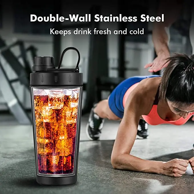 Water Bottle Double Wall Insulated Shaker Gym Unisex Thermal Insulation